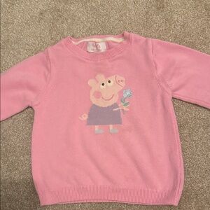 Trotters Pink Peppa Pig Sweater with Purple Dress Graphic